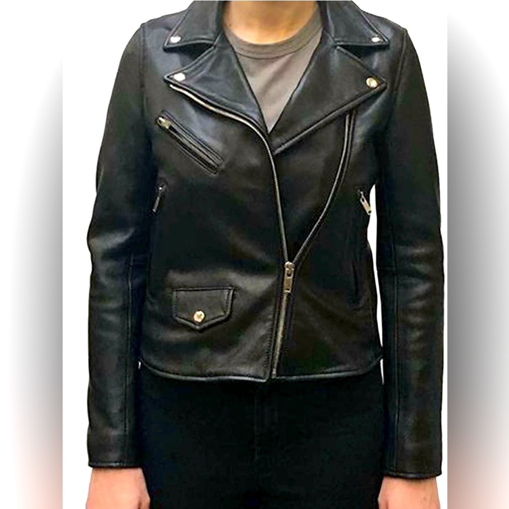 LEATHER MOTO JACKET - Picture 1 of 6
